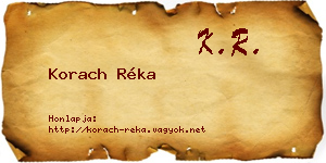 Korach Réka névjegykártya